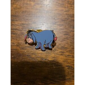Disney pin 1131 Winnie the Pooh Eeyore donkey toy sad tail bow milne vintage